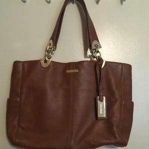 Calvin Klein brown leather purse new